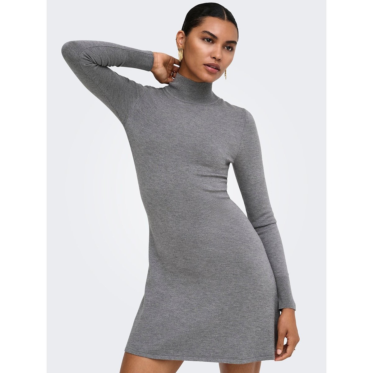 High Neck Full Dress dark grey, ONLY