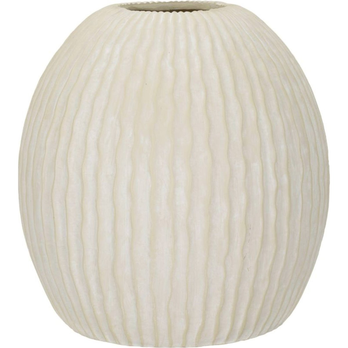Vase rond à relief ondulé MODERN crème, RECOLLECTION