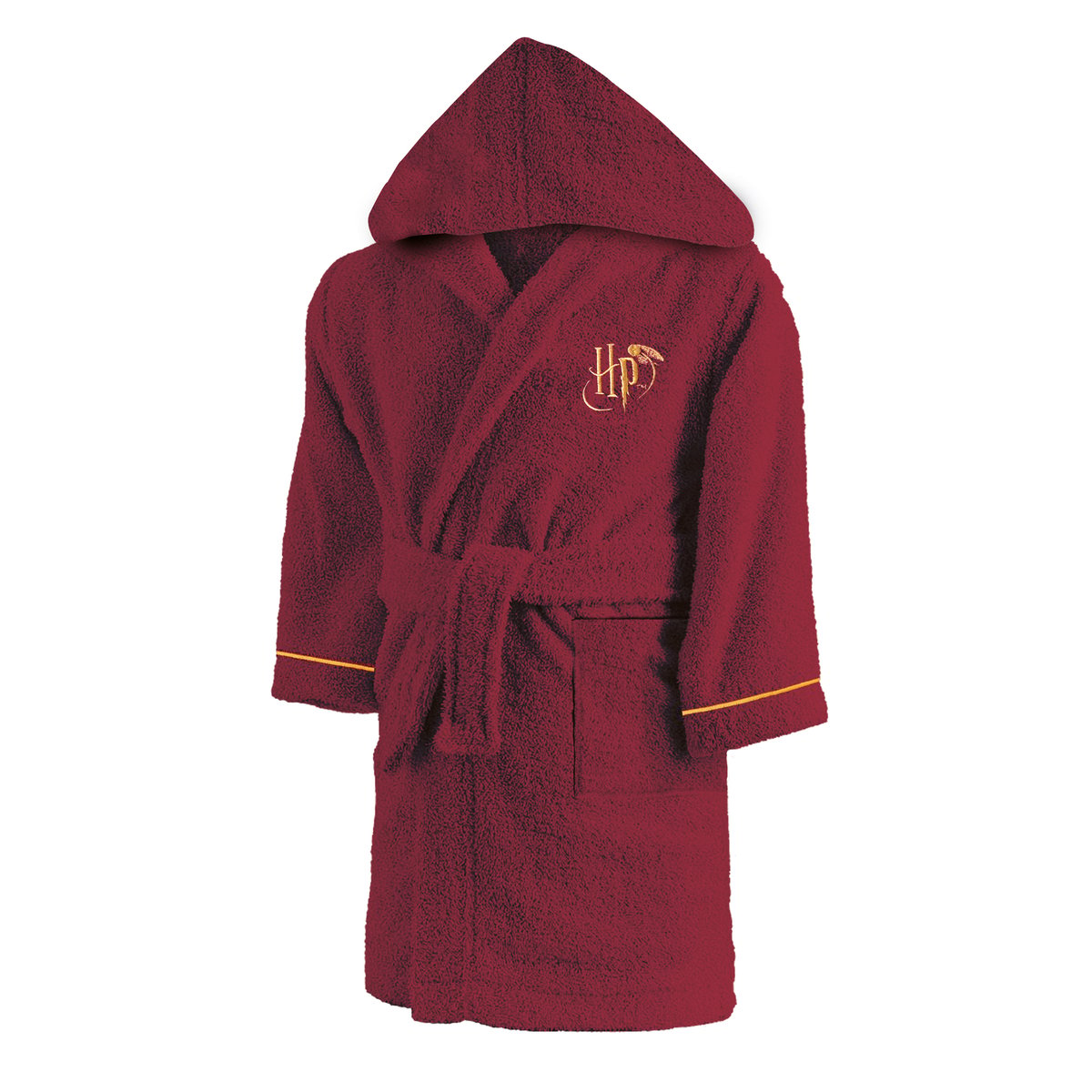 Peignoir enfant à capuche brodé 100% coton, RED rouge, HARRY POTTER