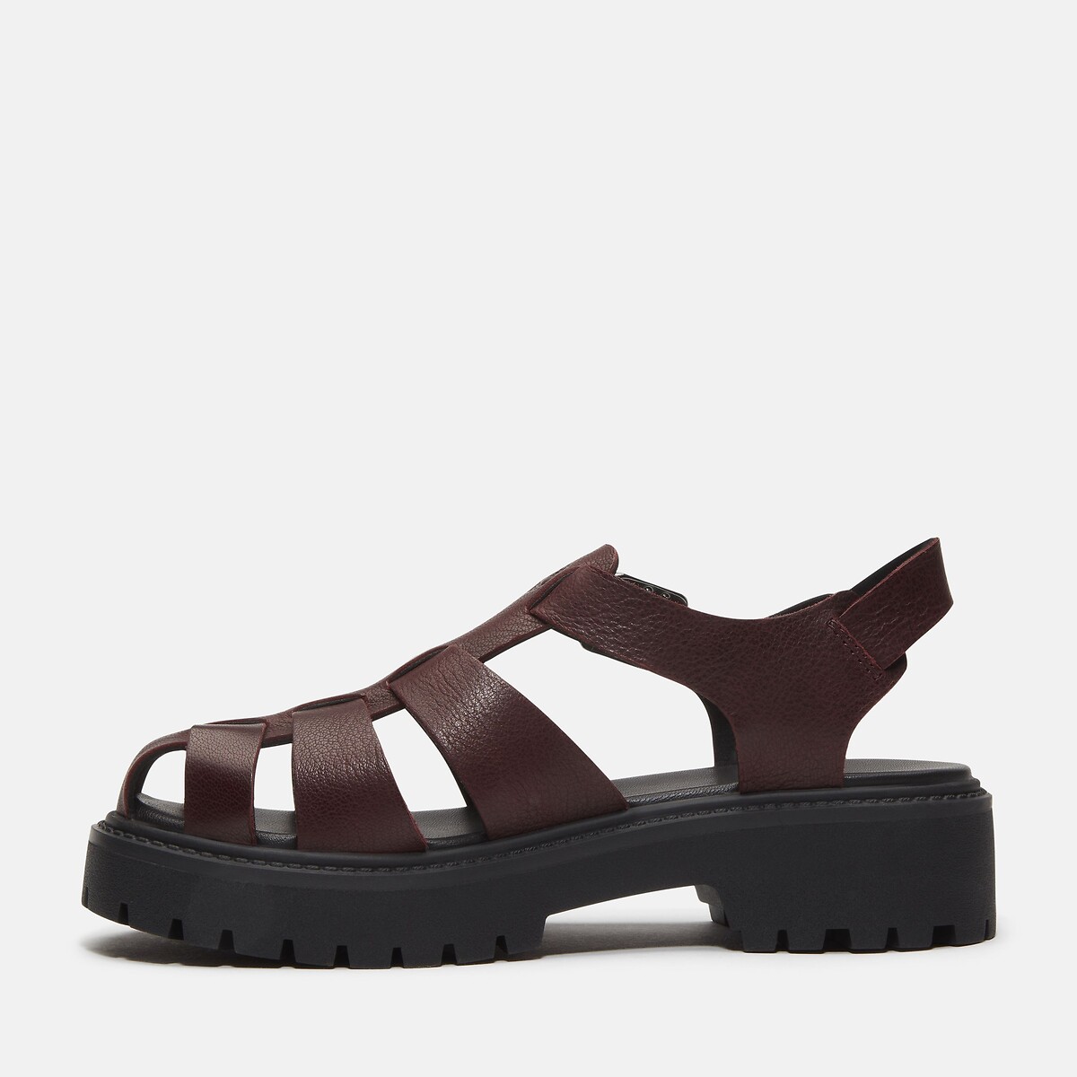 Sandali in pelle Stone Street Fisherman rosso bordeaux scuro, TIMBERLAND