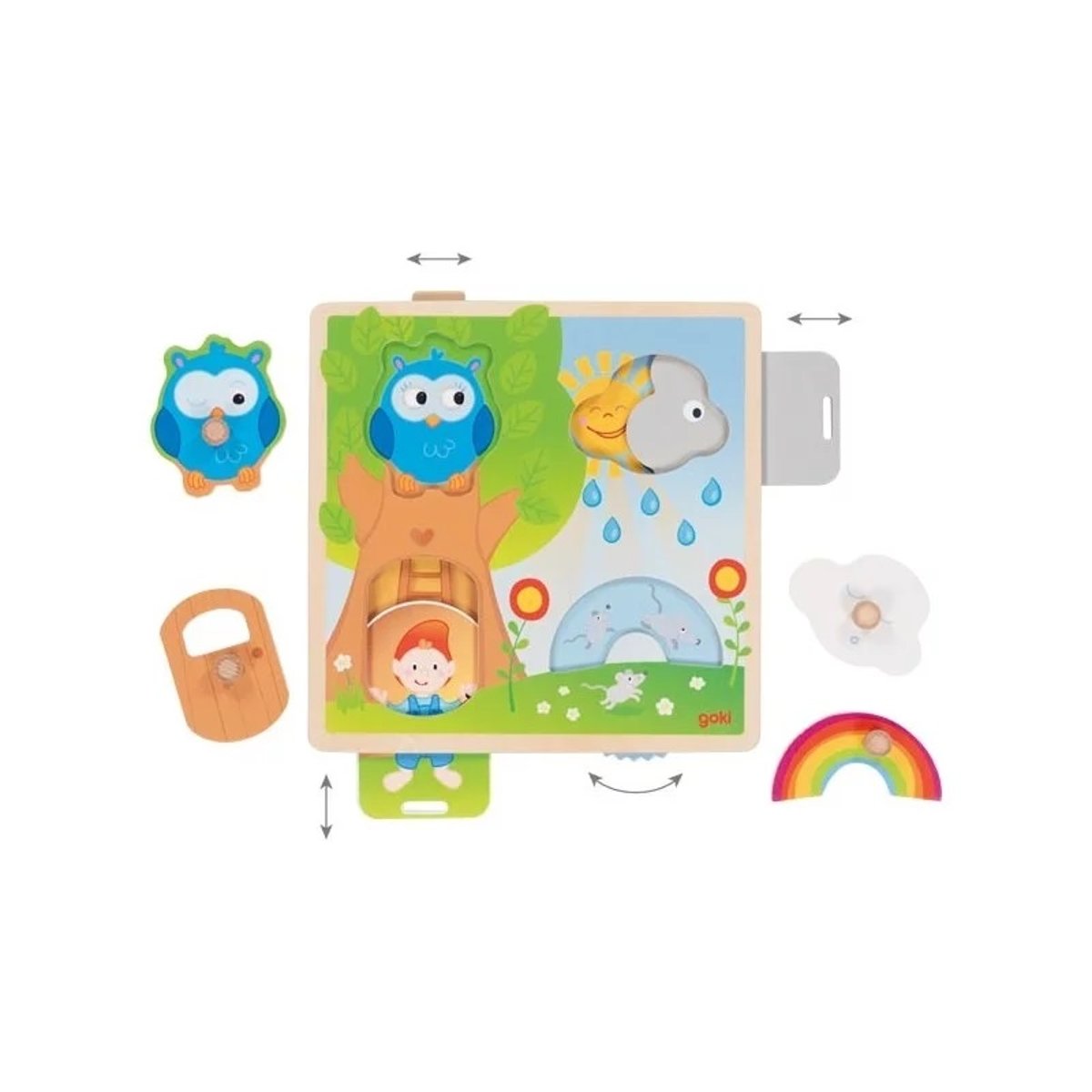 Puzzle avec images cachées Hibou beige, GOKI