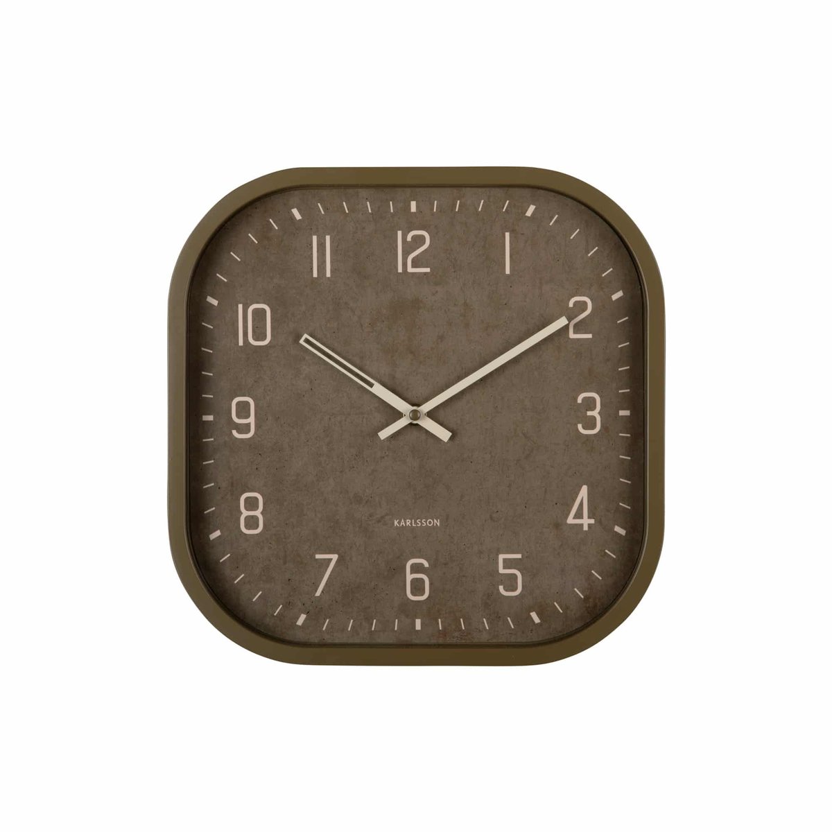 Horloge Murale Plastique ELEMENTAL CUADRADO vert, KARLSSON