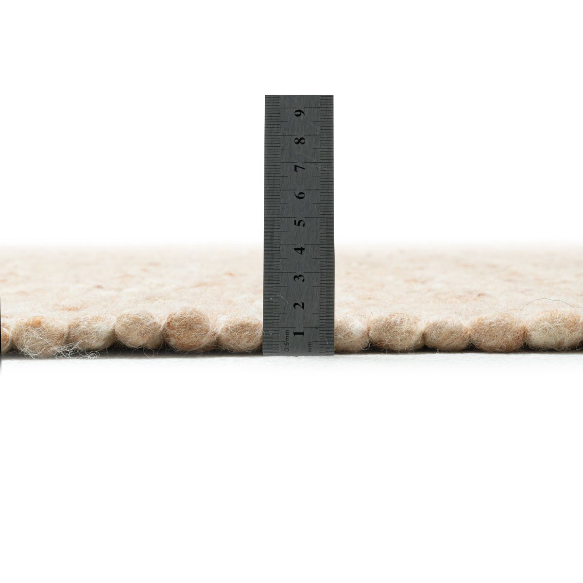 Tapis réversible en laine foulée - HOERNUM beige foncé, THEKO