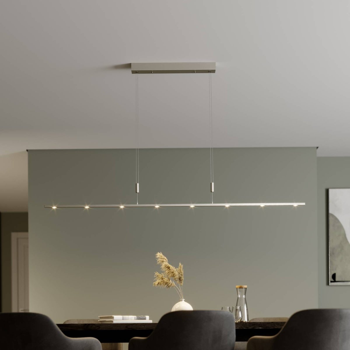 Suspension En Aluminium Moderne Led, Tolu nickel mat brossé, chromé, LUCANDE