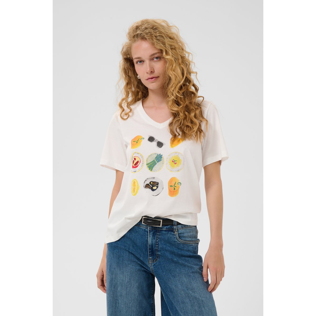 T-shirt à manches courtes blanc spring gardenia, CULTURE