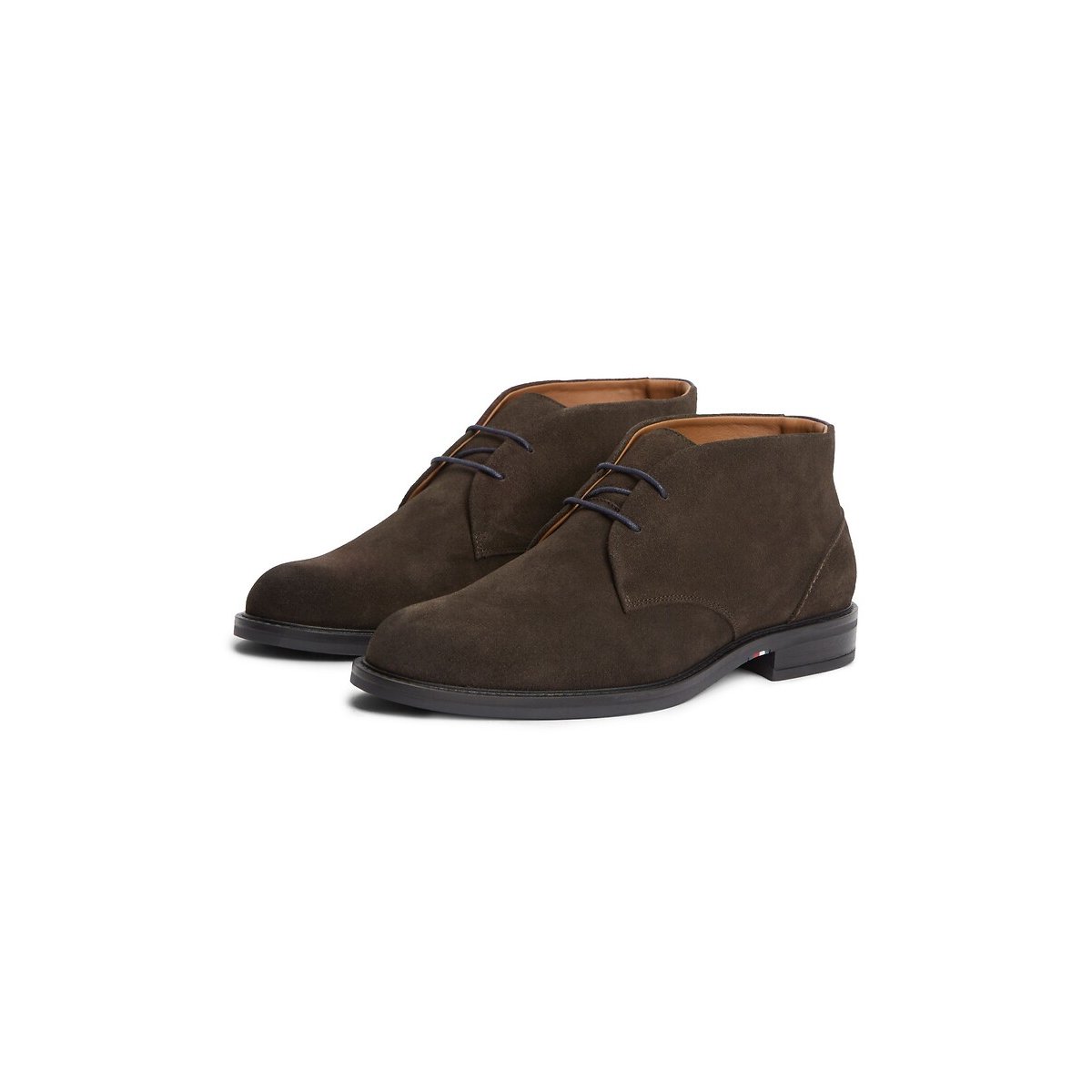 Botas com atacadores, em pele camurça castanho escuro, TOMMY HILFIGER