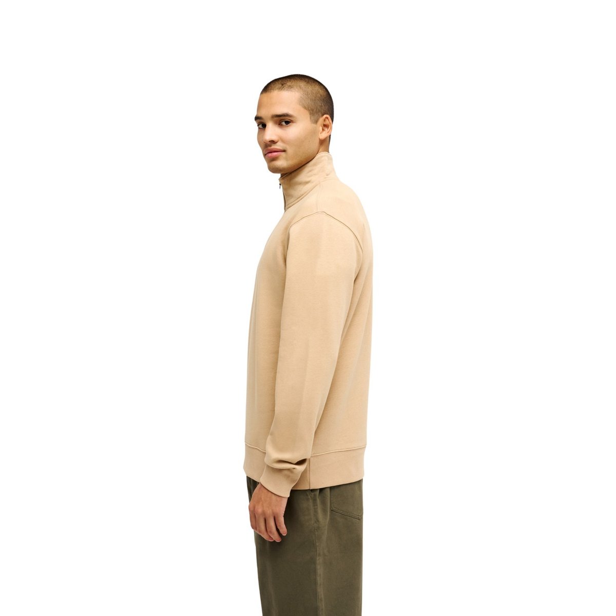 Sweat à 1/2 fermeture éclair SALT WATER QUARTER beige khaki, QUIKSILVER