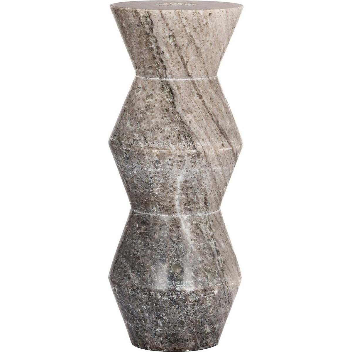 Vase décoratif en marbre forme organique beige marbré nuances grises, RECOLLECTION