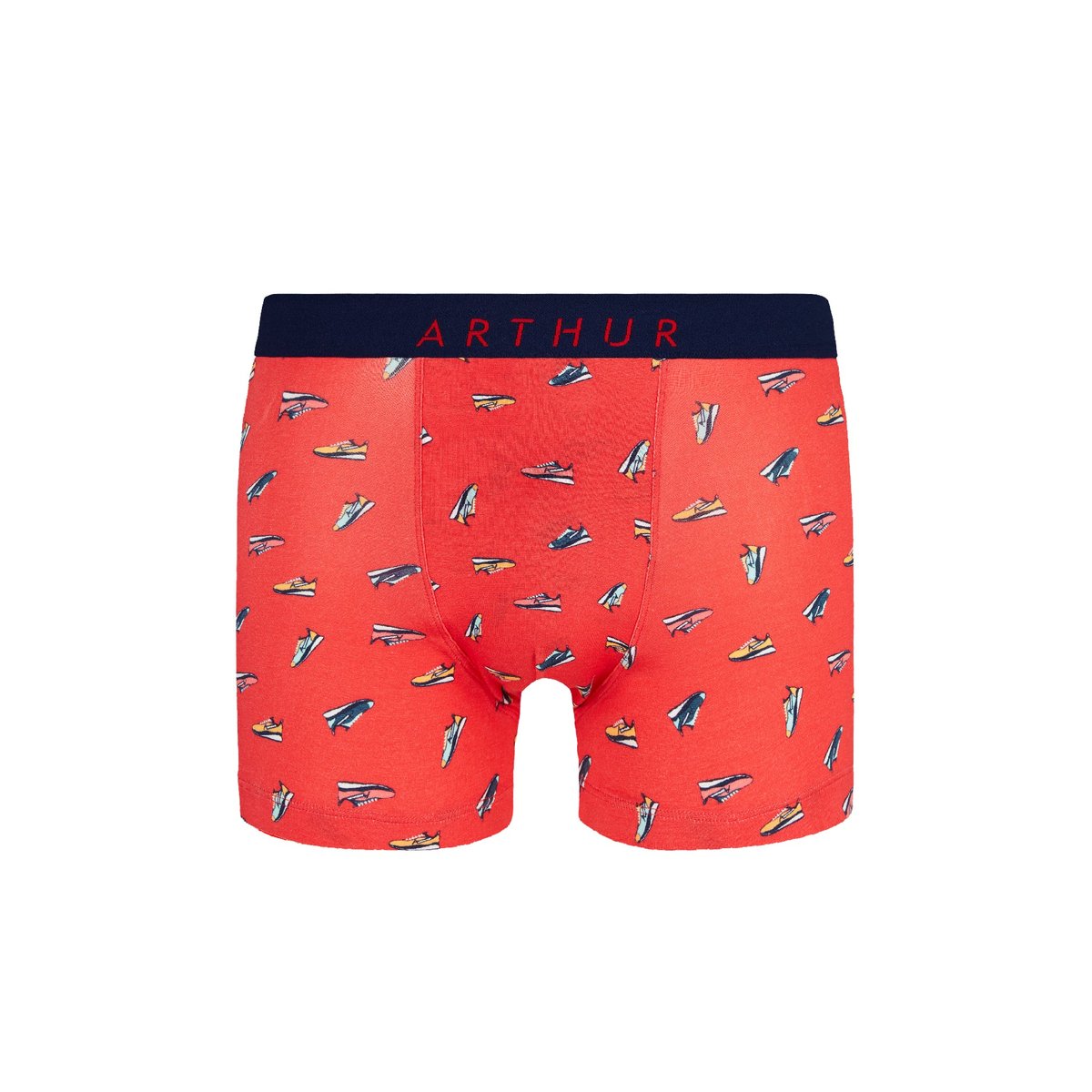 Boxer en coton, imprimé sneakers rouge, ARTHUR