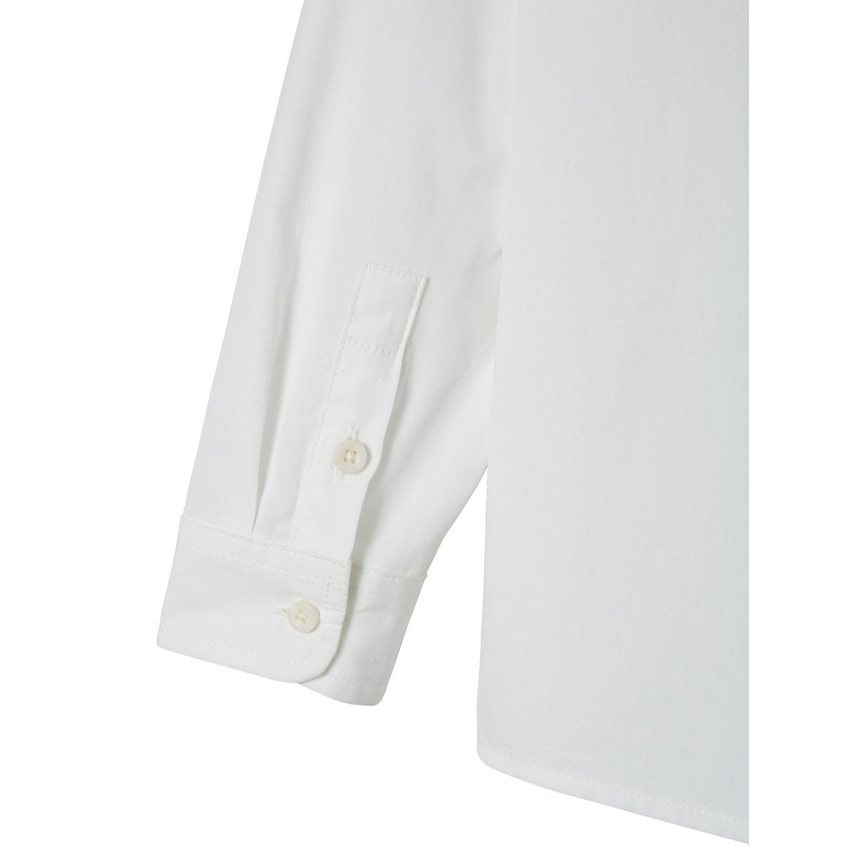 Chemise blanche en popeline manches longues blanc, VERTBAUDET