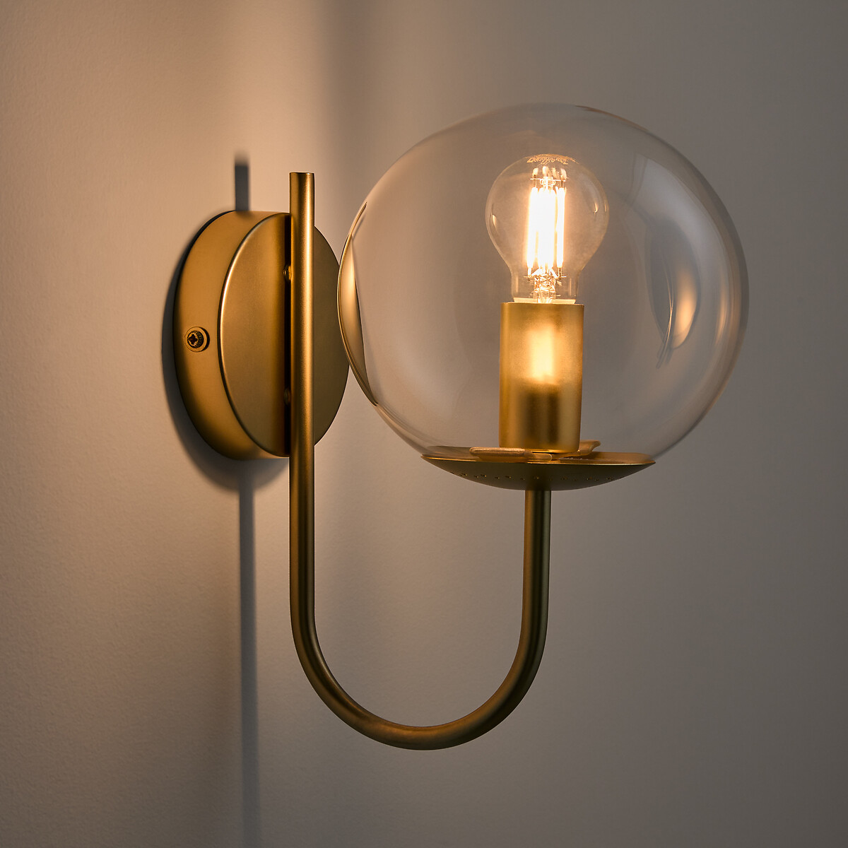 Wandlamp in messing en glas, Moricio messing, LA REDOUTE INTERIEURS