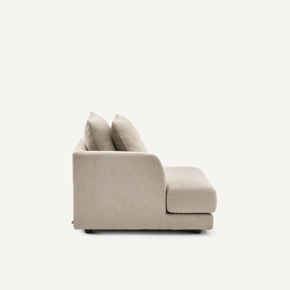 Linkes Sofa-Halbmodul, kombinierbar, aus Tweed, TIBERIO natur/hellgrau, AM.PM