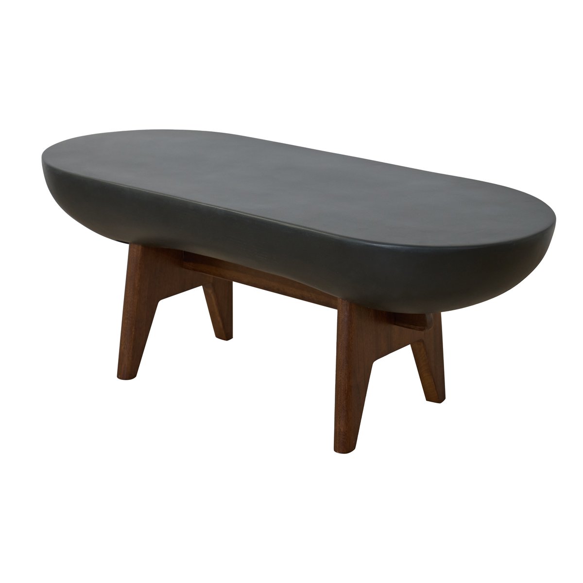Table basse ovale en magnésite, intérieur extérieur, PARNU noir, NORDLYS