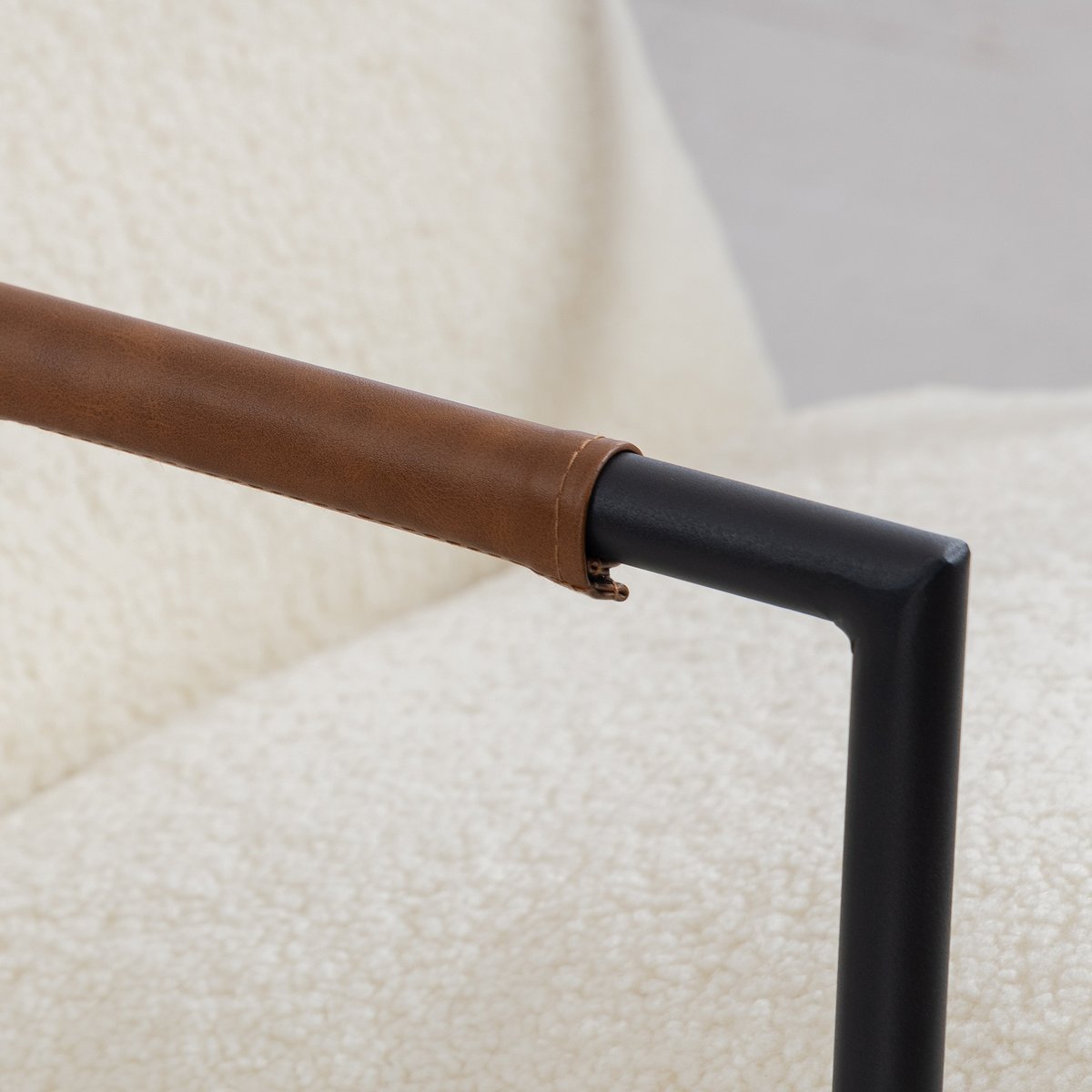 Accent Chair Tissu bouclette (100 % crème, HOMCOM