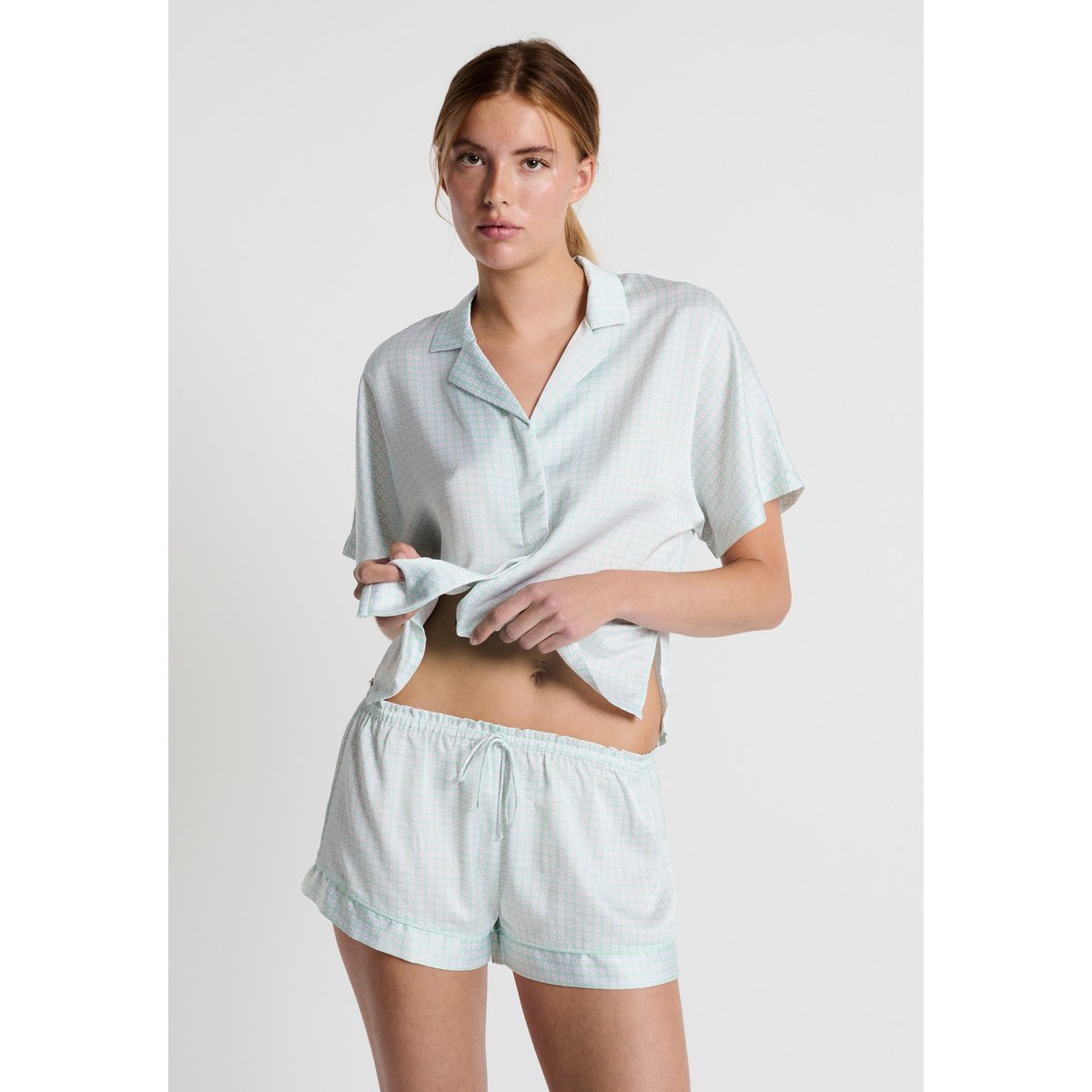 Short de pyjama imprimé à imprimé fleur NAFILAH imp fond vert, ETAM