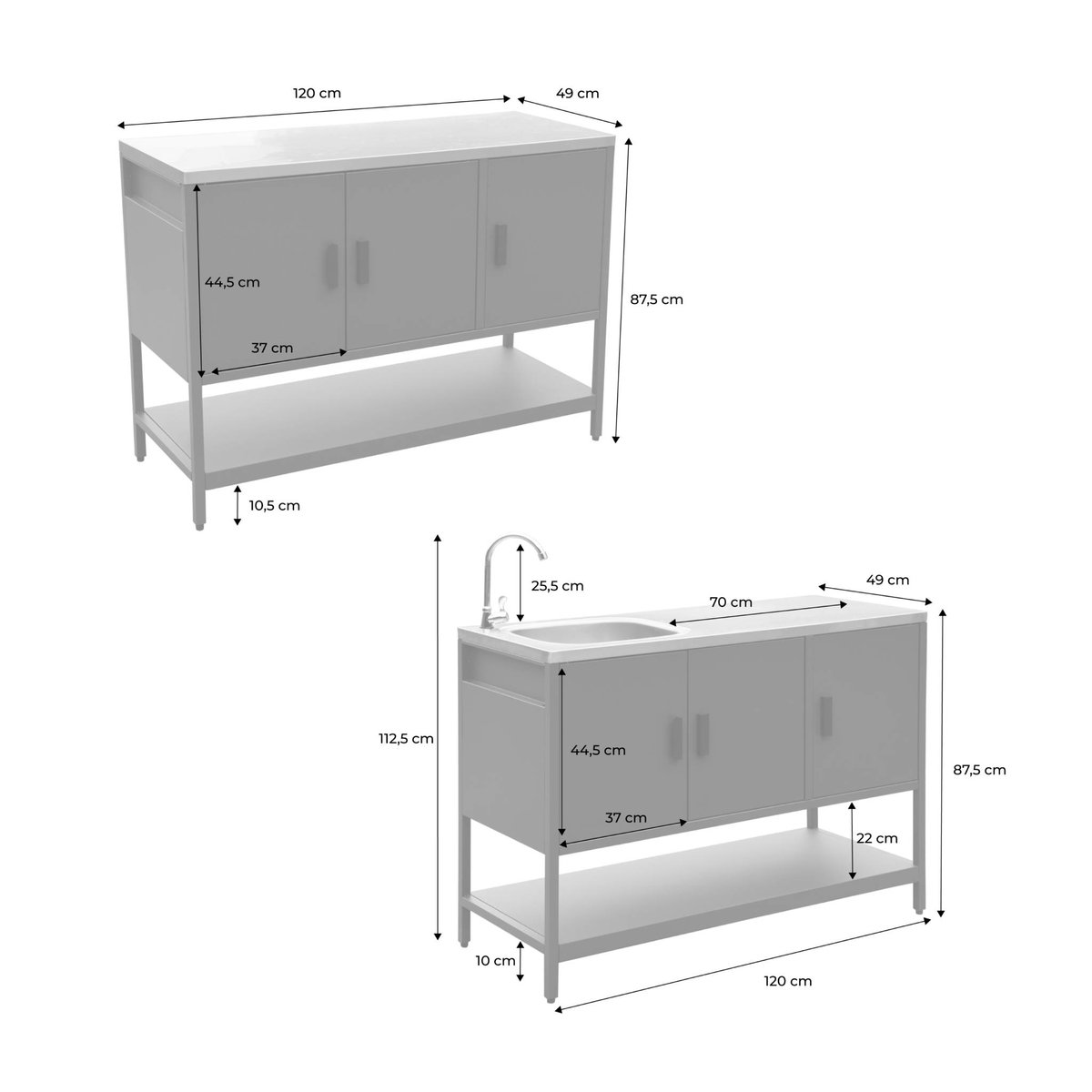Cuisine extérieure îlot 2 modules acier inoxydable NAXOS 2 MODULES vert, SWEEEK