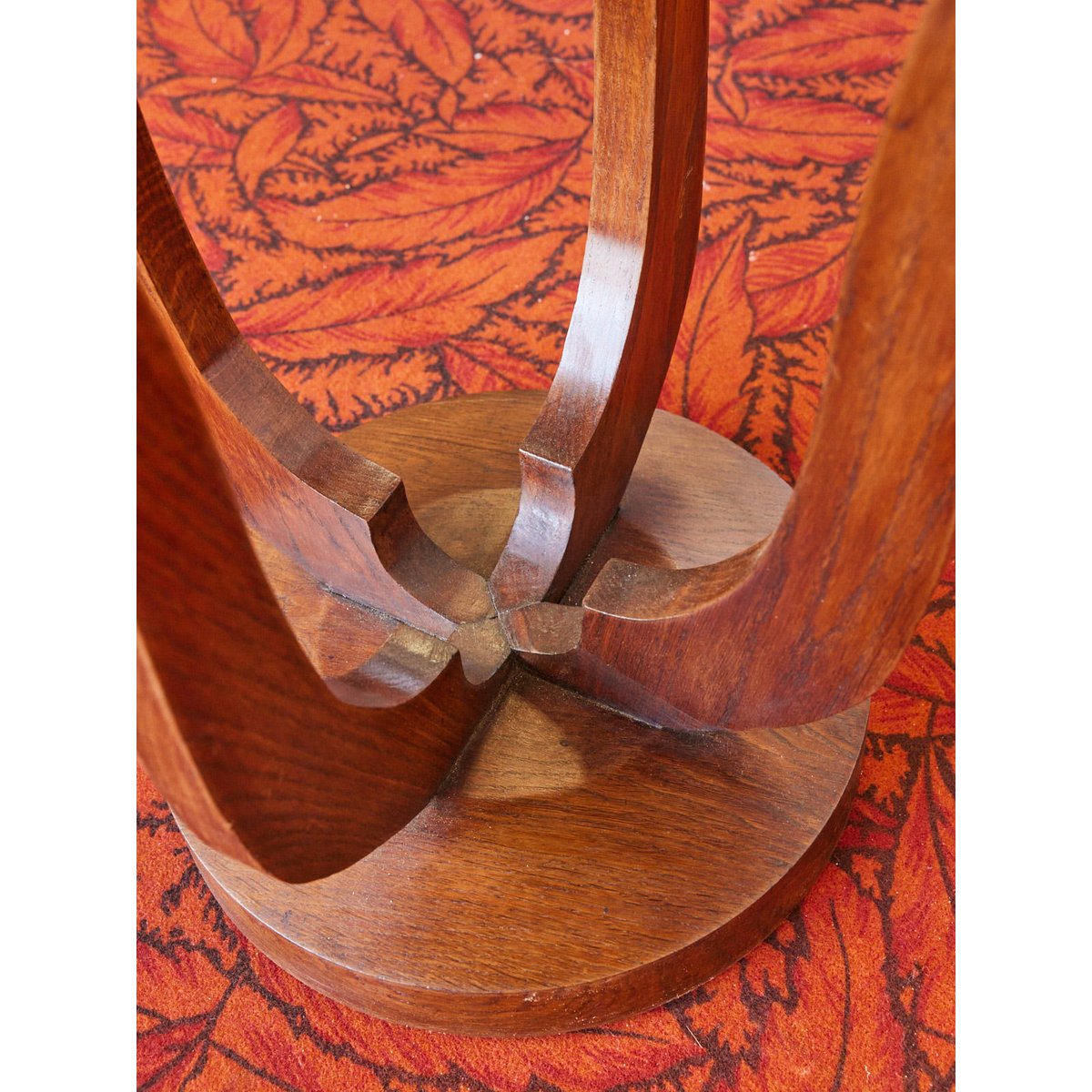 Table d'appoint Art déco en bois Francine N°1023 - Bon état bois foncé, DEBONGOUT