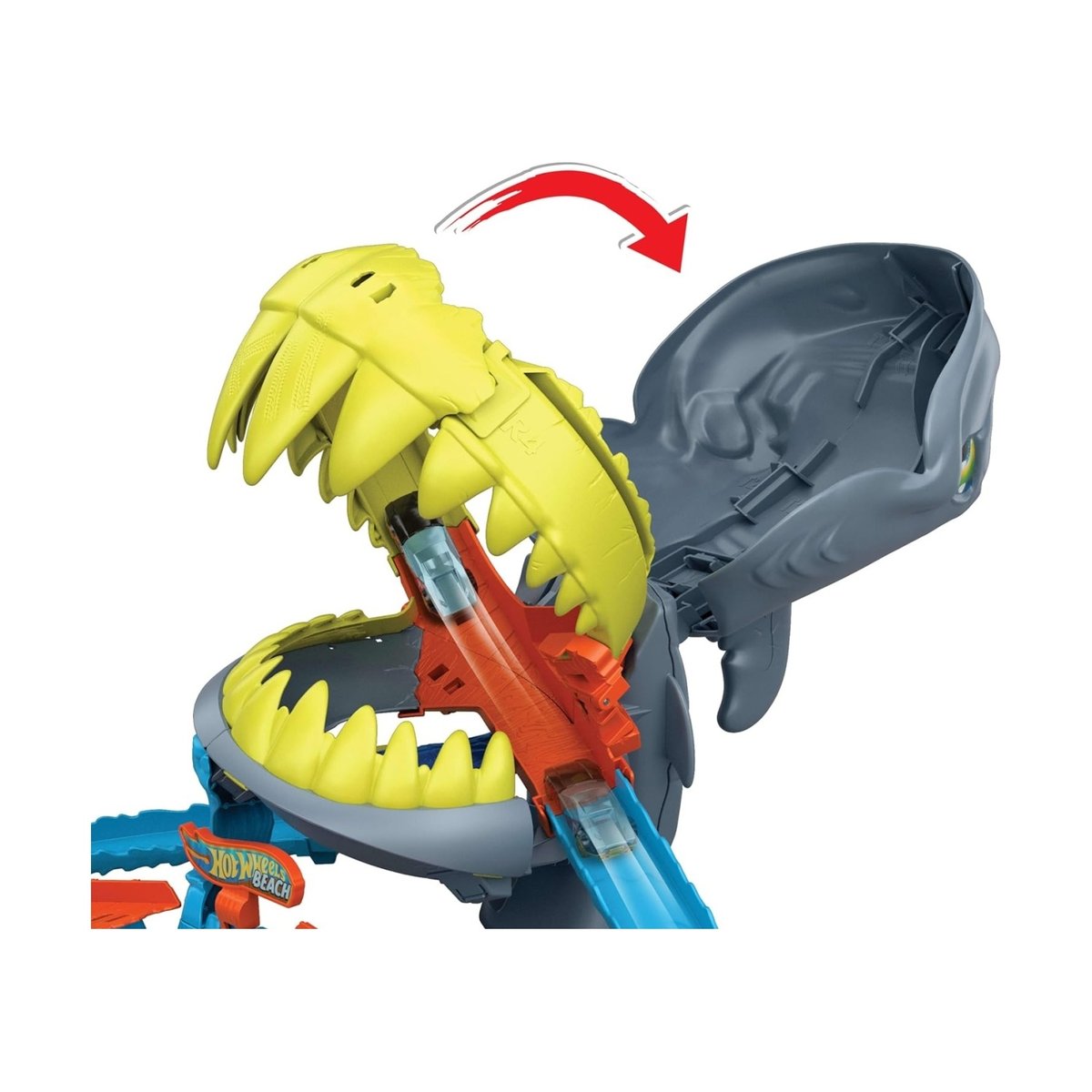 Hot Wheels Circuit de course L'Attaque du Requin multicolore, MATTEL