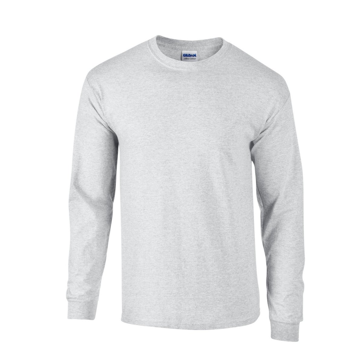 T-shirt uni manches longues ULTRA COTTON gris cendre, GILDAN