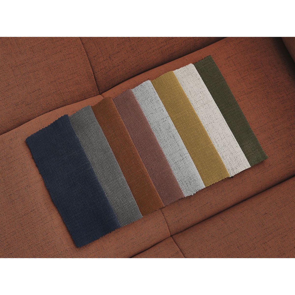 Canapé lit 4 places en tissu lisse, CLOUD orange, BOBOCHIC