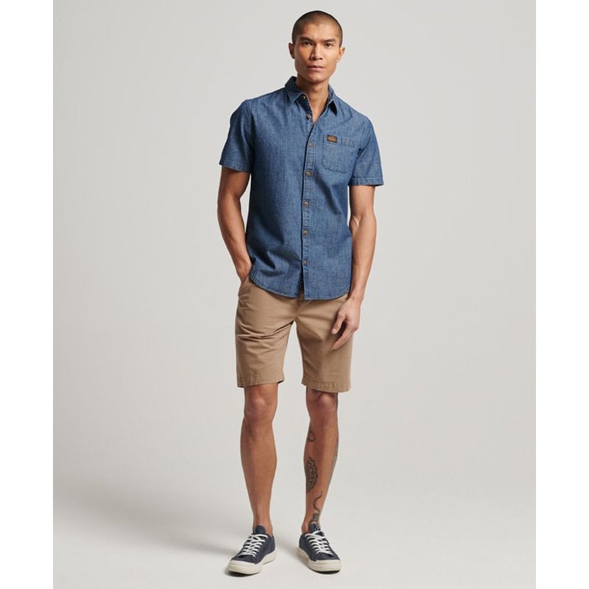Short chino vintage beige désert, SUPERDRY