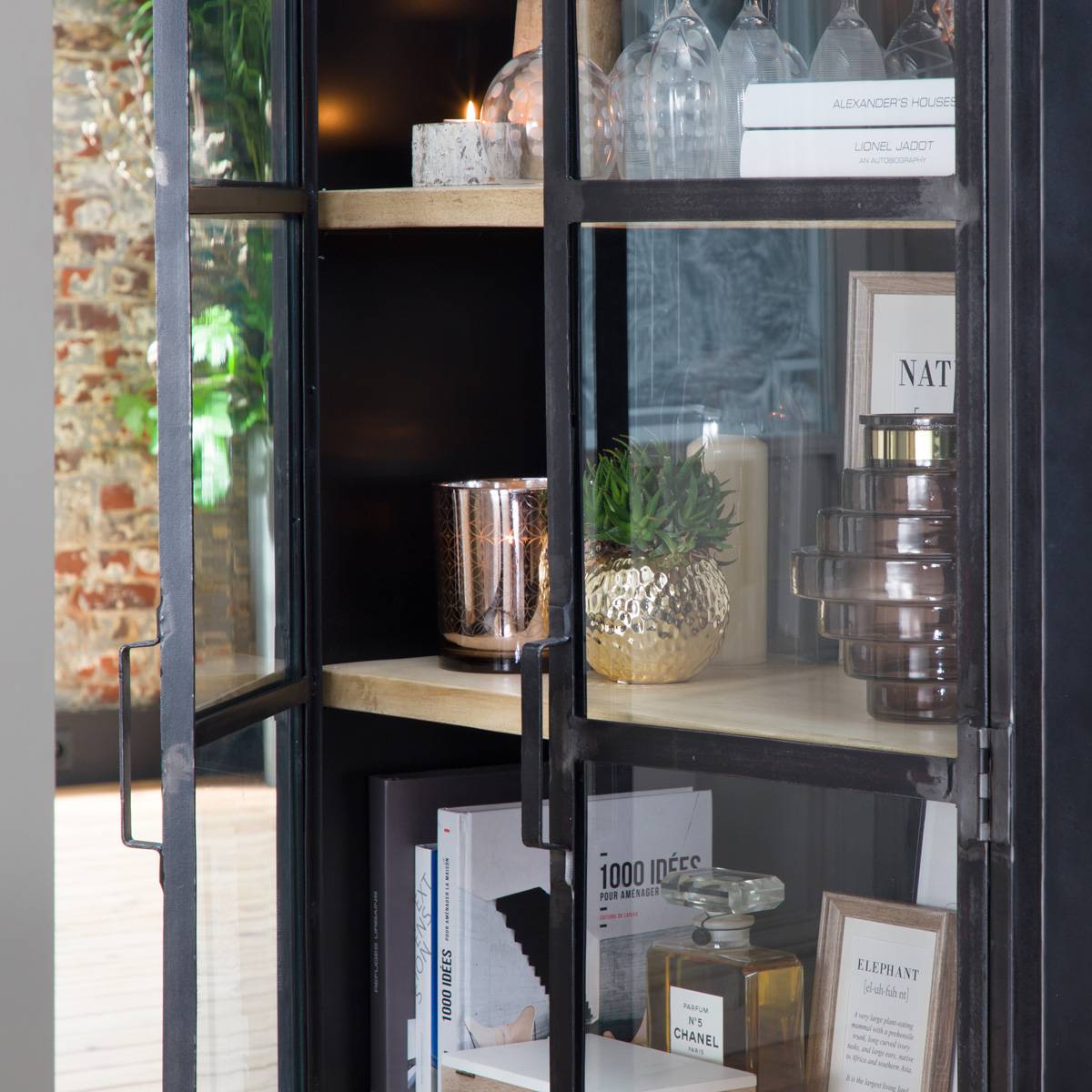 Vitrine haute en métal  LOCKER noir, MADE IN MEUBLES 