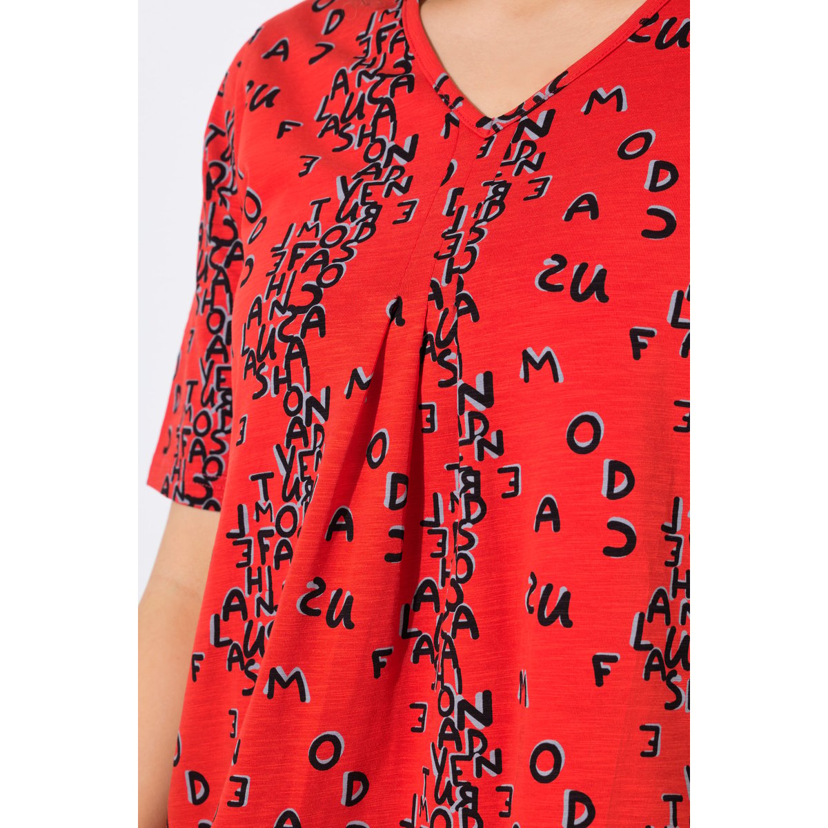T-shirt coupe évasée rouge, ULLA POPKEN