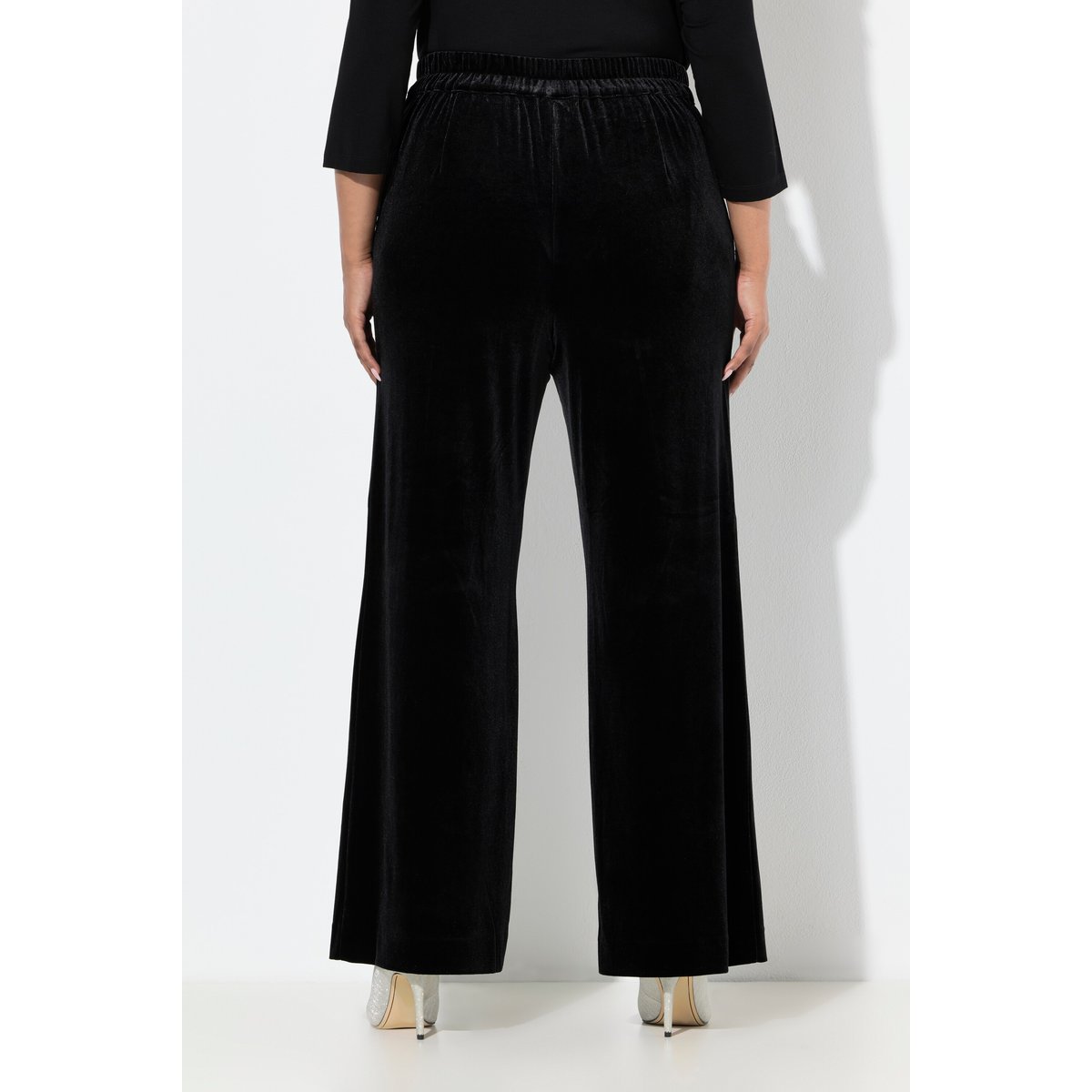 Pantalon de tailleur en velours classique noir, ULLA POPKEN