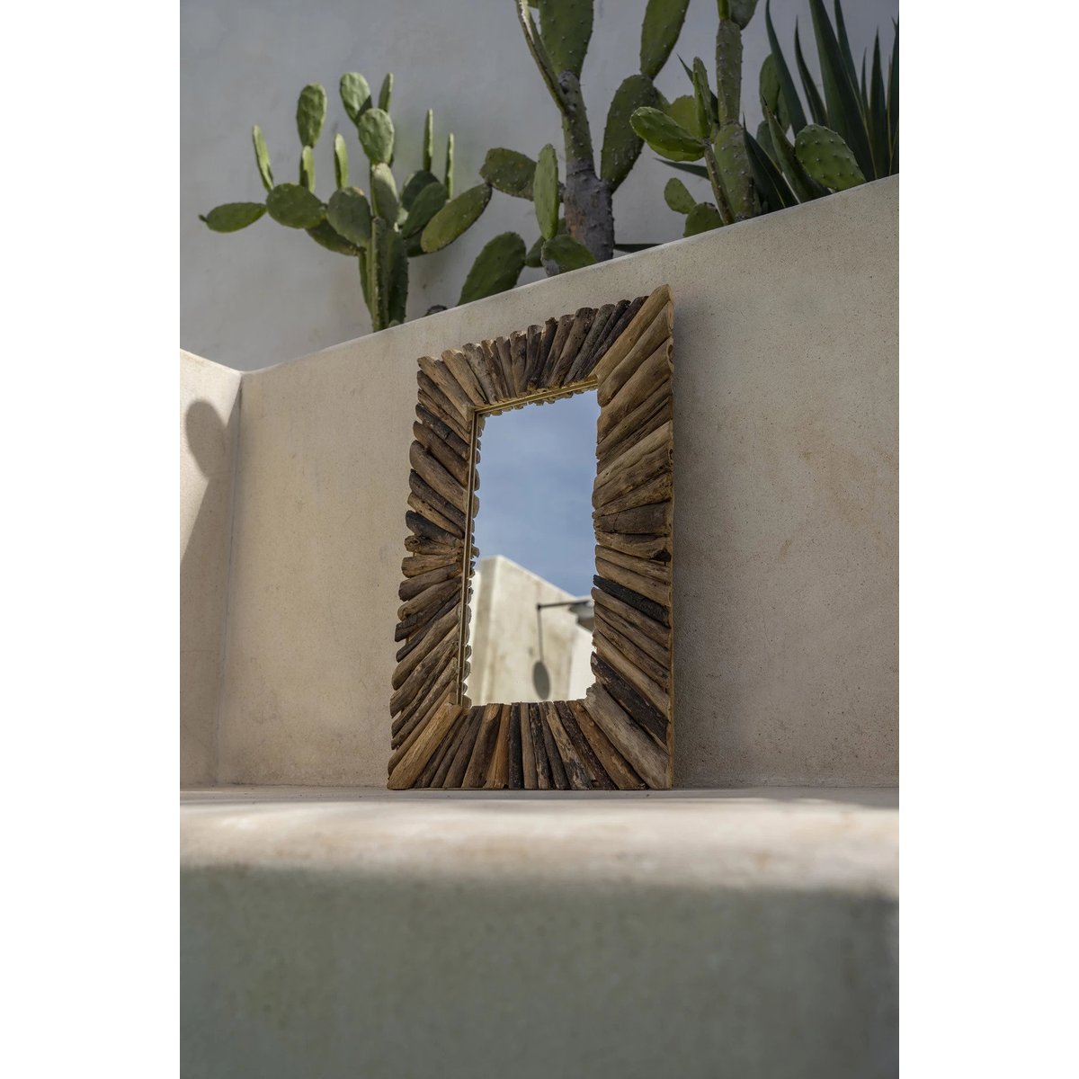 Miroir en bois flotté DRIFTWOOD FRAMED beige, BAZAR BIZAR