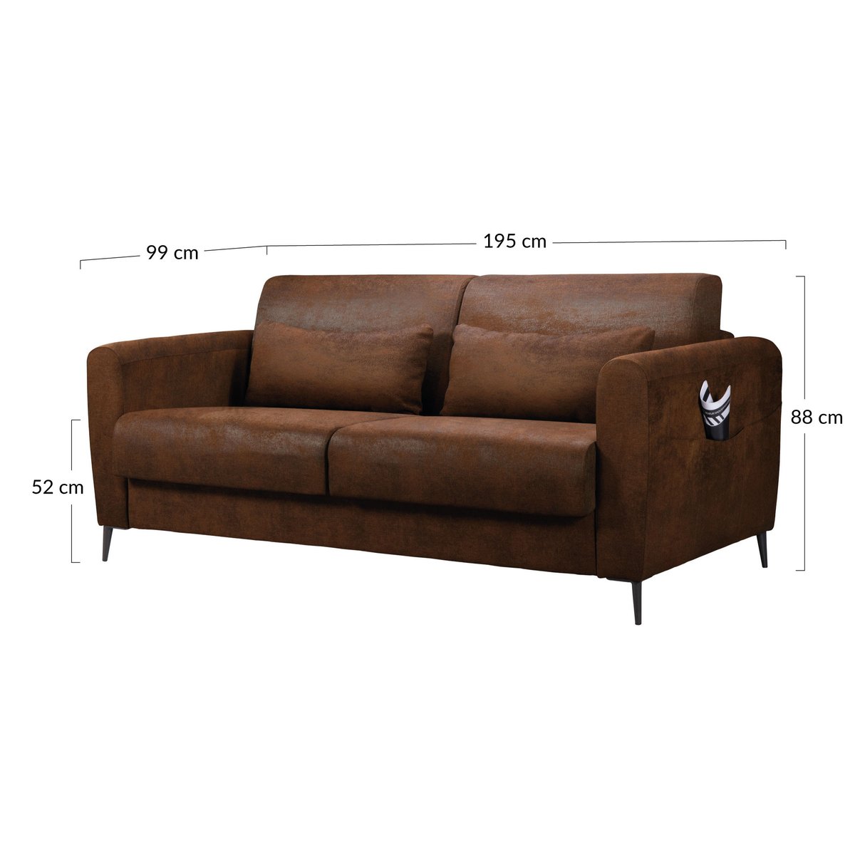 Lit - ALLAN marron, BEST MOBILIER