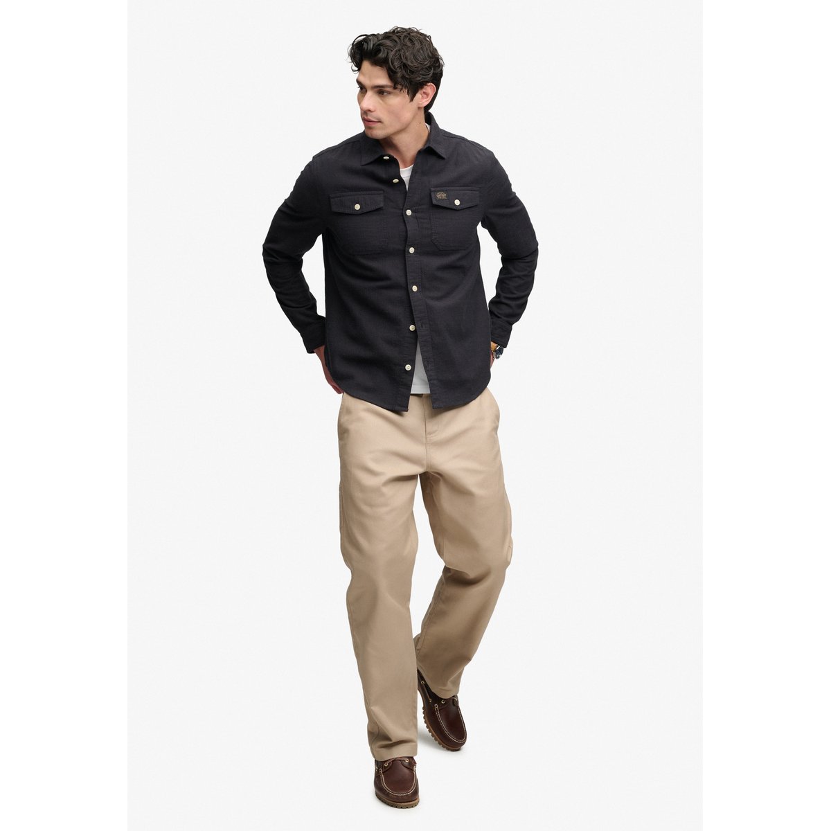 Chemise Workwear à Chevrons noir, SUPERDRY