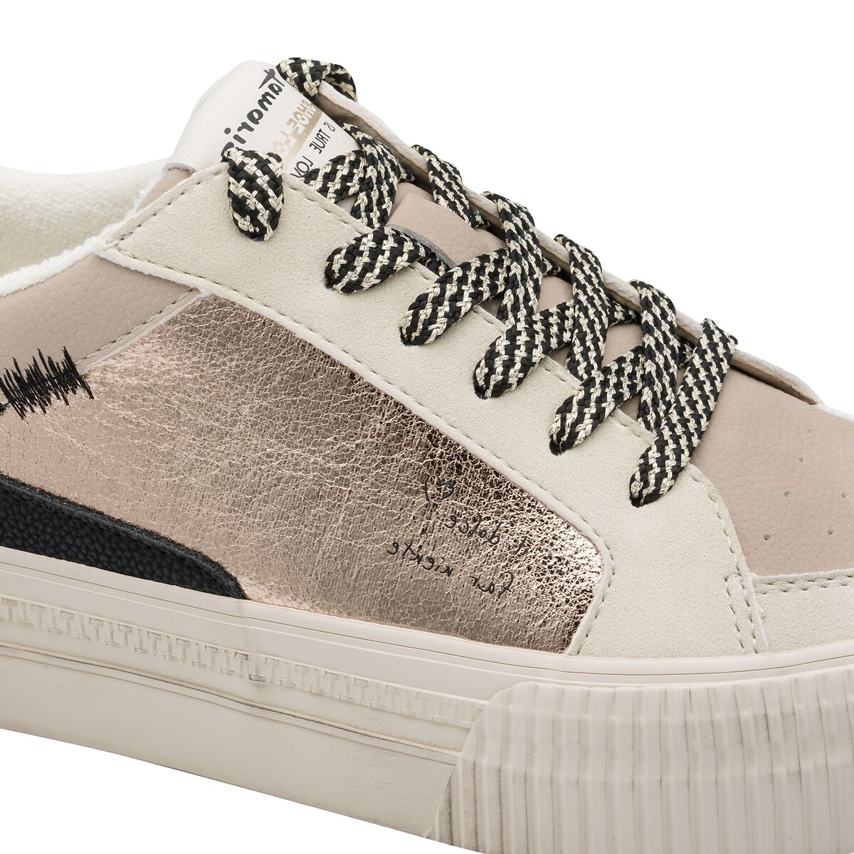 Baskets, semelle épaisse taupe, TAMARIS