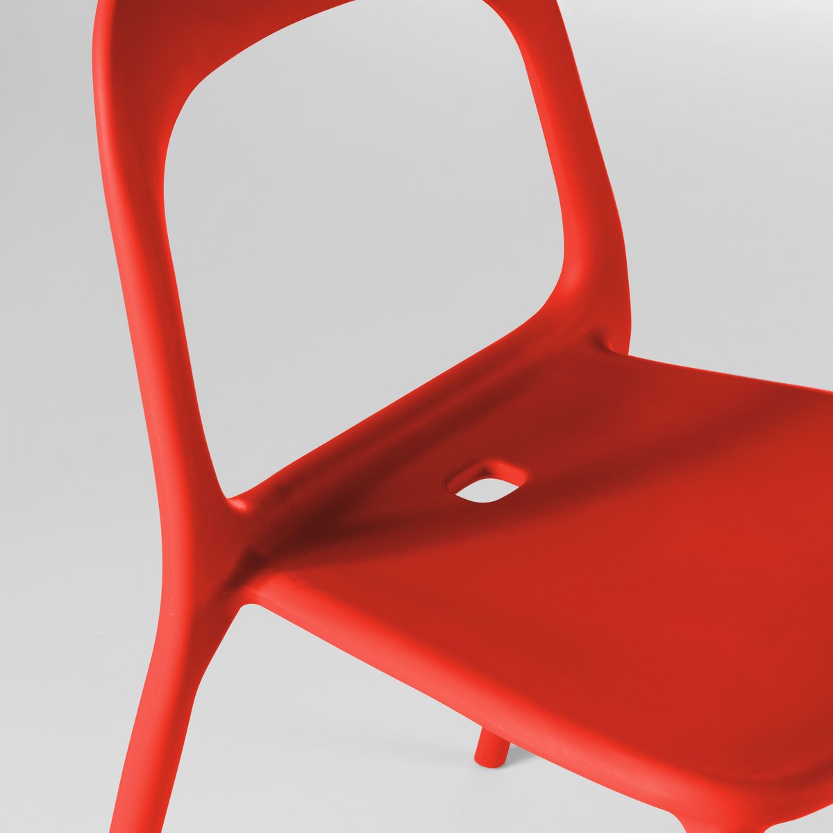 Chaise en plastique de jardin, MILAN rouge, OVIALA