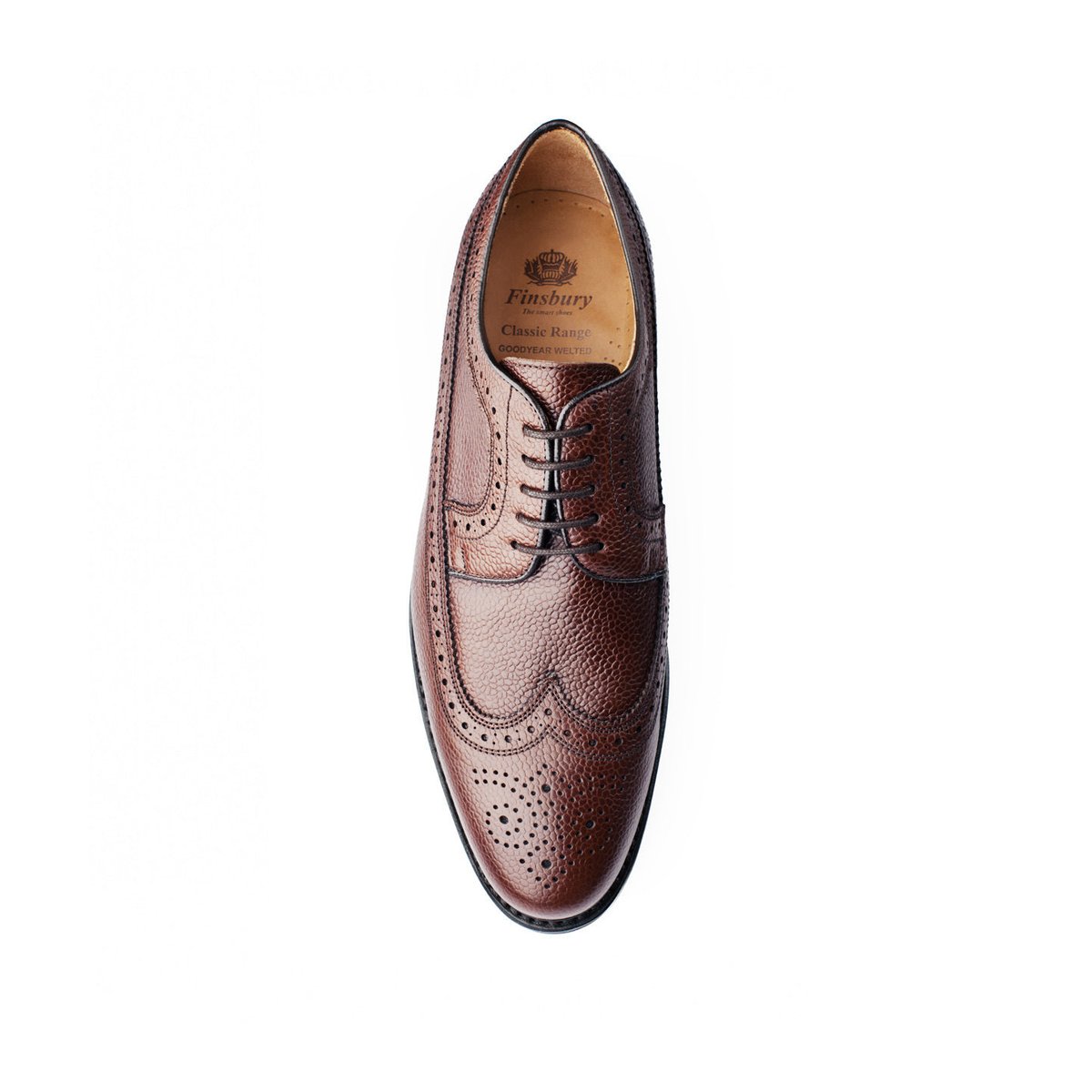 Derby cuir grainé BARTON marron, FINSBURY