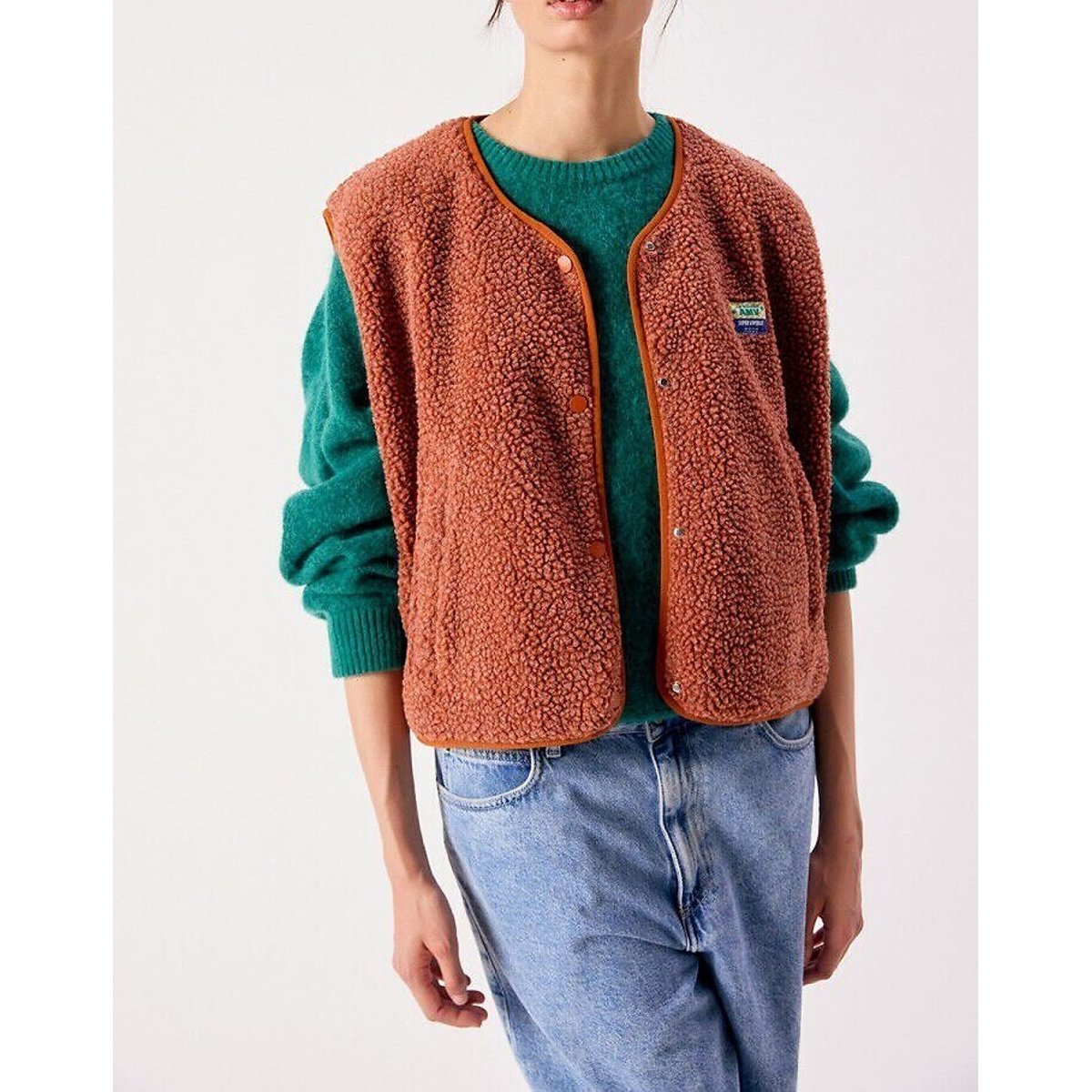 Veste courte sans manches HOKTOWN terre cuite, AMERICAN VINTAGE