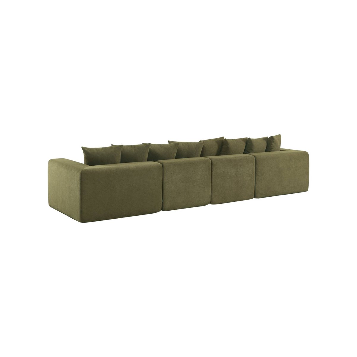 Canapé compressé modulable tissu chenille 5 places MOVI blanc, SWEEEK