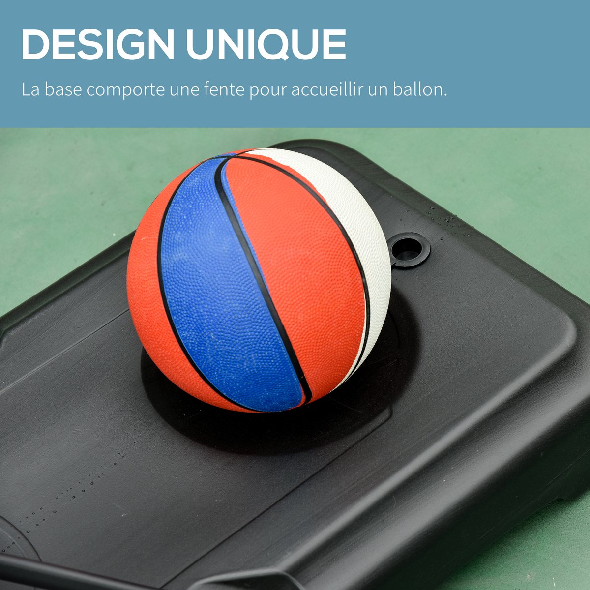 Support pour panier de basket Acier Noir noir, HOMCOM