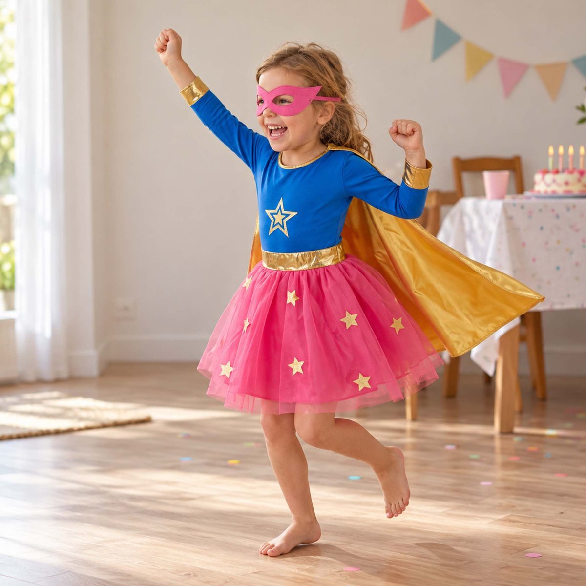 Déguisement enfant Super Héroïne bleu, SEVIRA KIDS