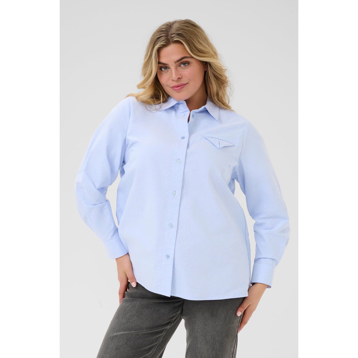 Chemise à manches longues bleu windsurfer melange, KAFFE CURVE