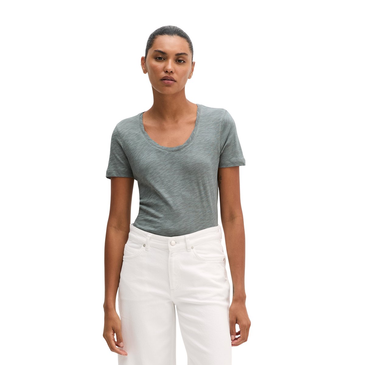T-shirt DfC loose en jersey slub gris, MARC O'POLO