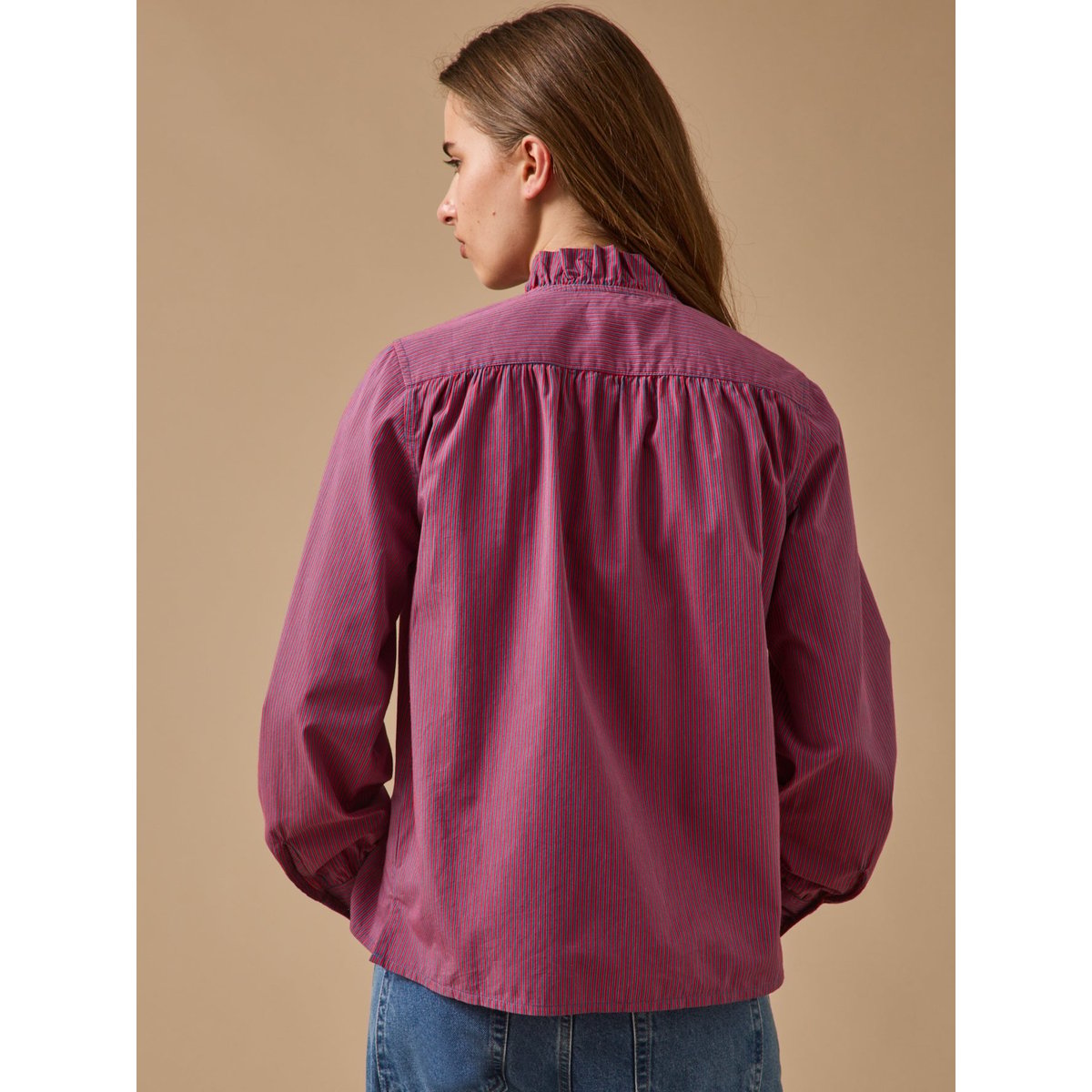 Blouse rayée - Coupe Noémie rayure rouge/bleu, CYRILLUS