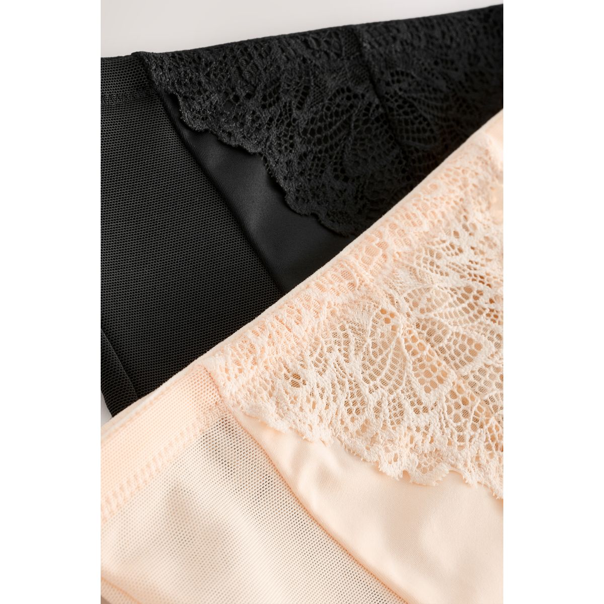 Culotte femina effet ventre plat, lot de 2 nude rose pastel/noir, NEXT
