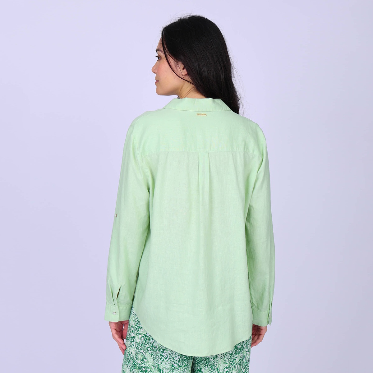 Chemise lin et viscose vert clair, MISE AU GREEN