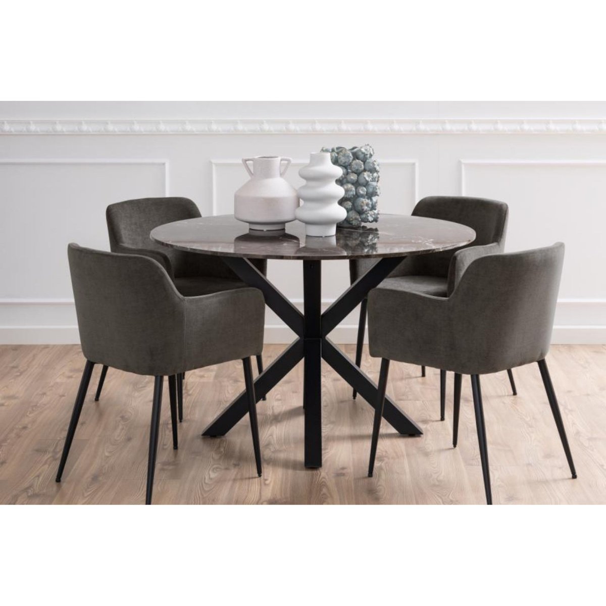 Table à manger ronde en marbre marron L120 6 personnes - NEIVA marron, HELLIN, DEPUIS 1862