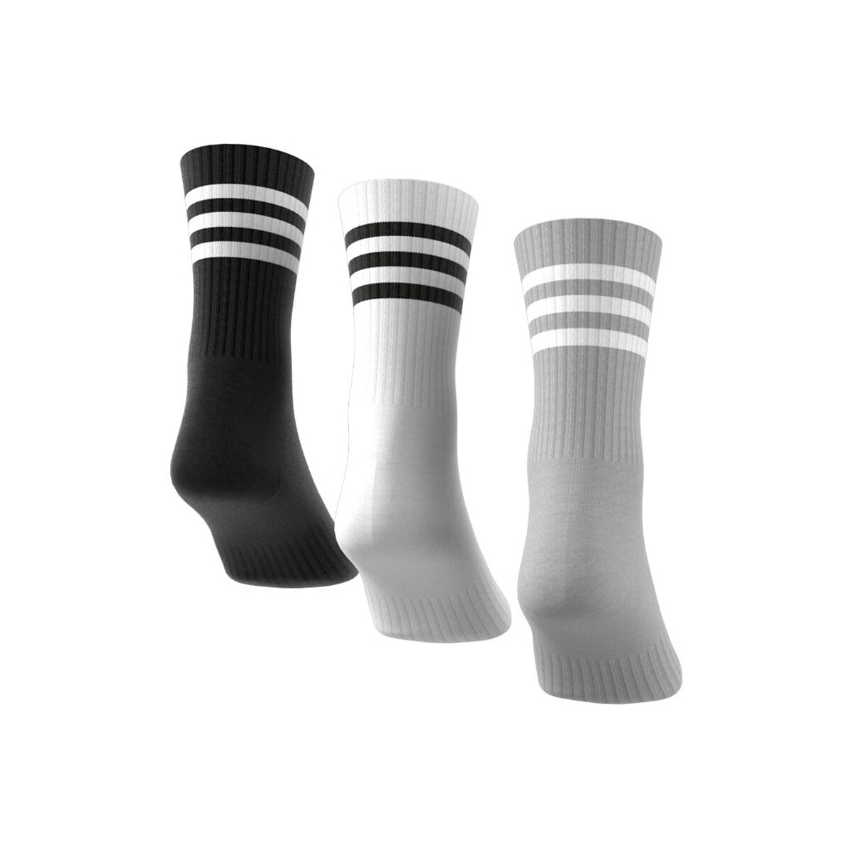 Pack of 3 Pairs of Crew Socks black + white + grey, adidas Performance