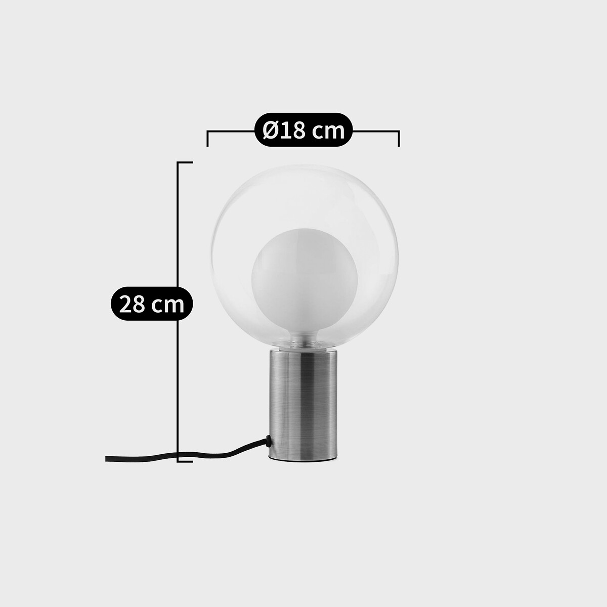 Lampe métal fer laitonné et verre, Arvin laiton, LA REDOUTE INTERIEURS