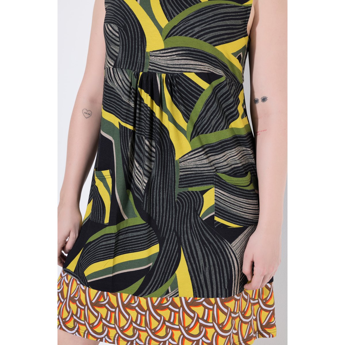 Robe en jersey sans manches gris olive, ULLA POPKEN