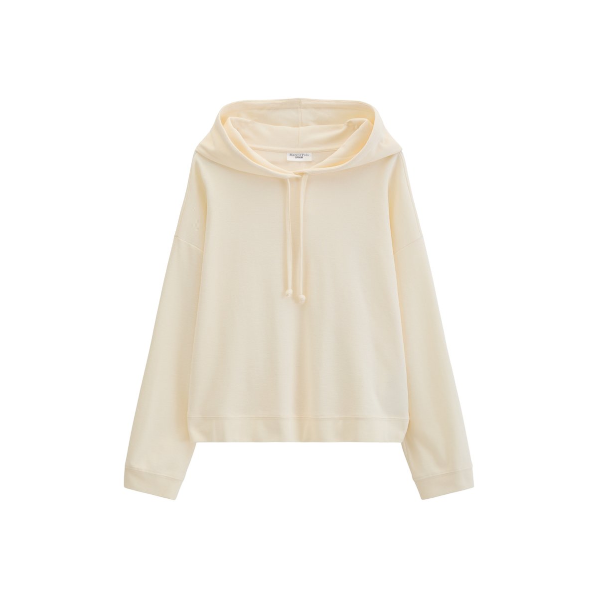 T-shirt à capuche à manches longues, coupe décontractée en jersey gaufré tout doux blanc, MARC O’POLO DENIM