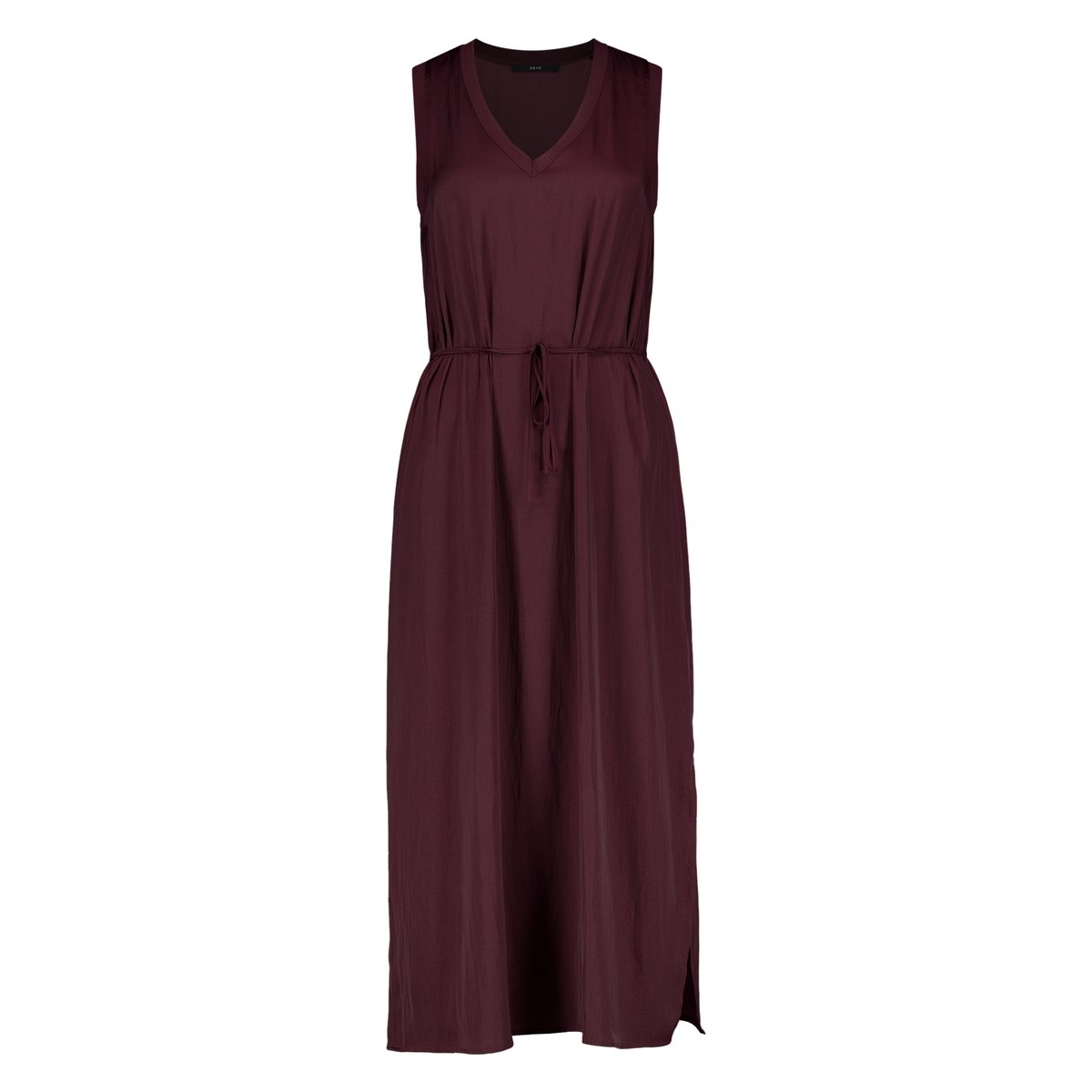 Robe droite à bordures côtelées dark aubergine, ZERO