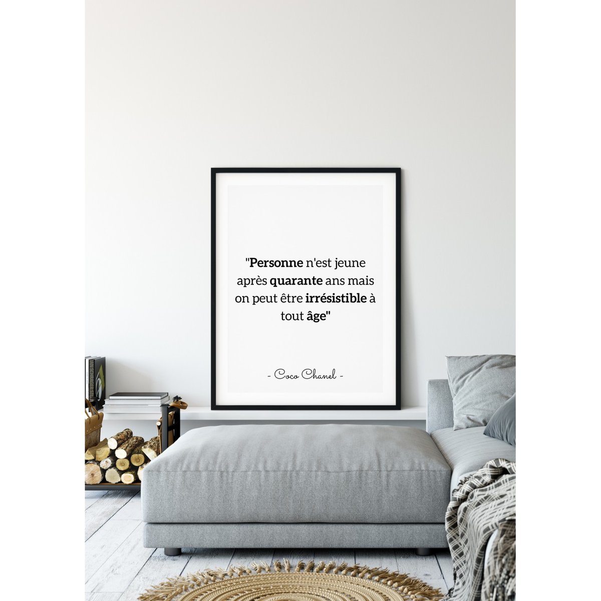Affiche Coco Chanel : 'Personne n'est jeune...' blanc, L'AFFICHERIE